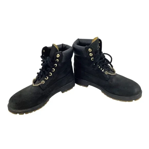 Timberland Mens 6-Inch Premium Waterproof Boots Black Nubuck Size 9.5 - Picture 5 of 9